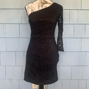 SOLD Express One Shoulder Black Lace Dress